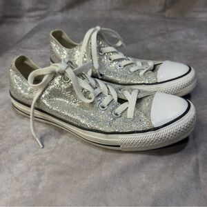 Converse All Star Silver Sneakers Women’s Size 8